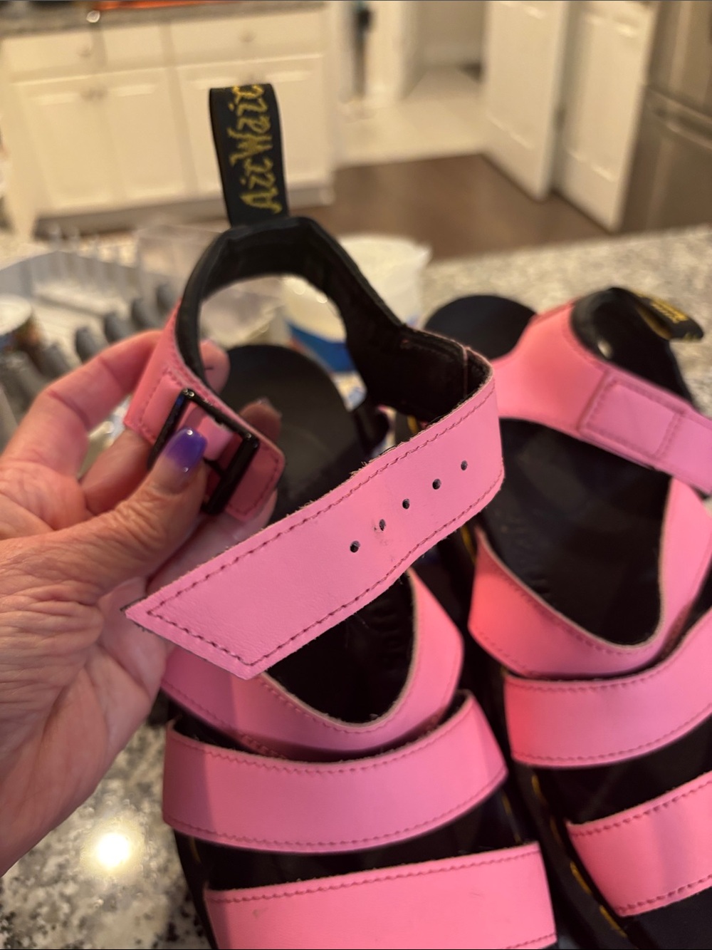 Chunky Pink Strappy Platform Sandals - Picture 2 of 6